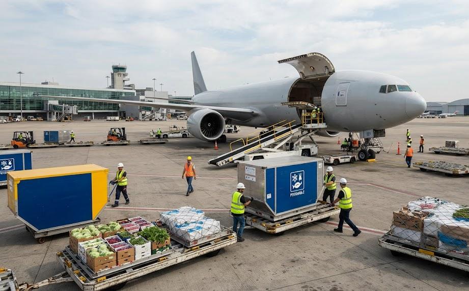Transport par avion pour l'importation alimentaire