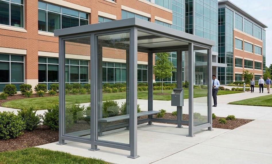 Abris métalliques pour fumeurs en entreprise