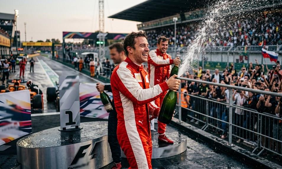 Champagne sur le podium