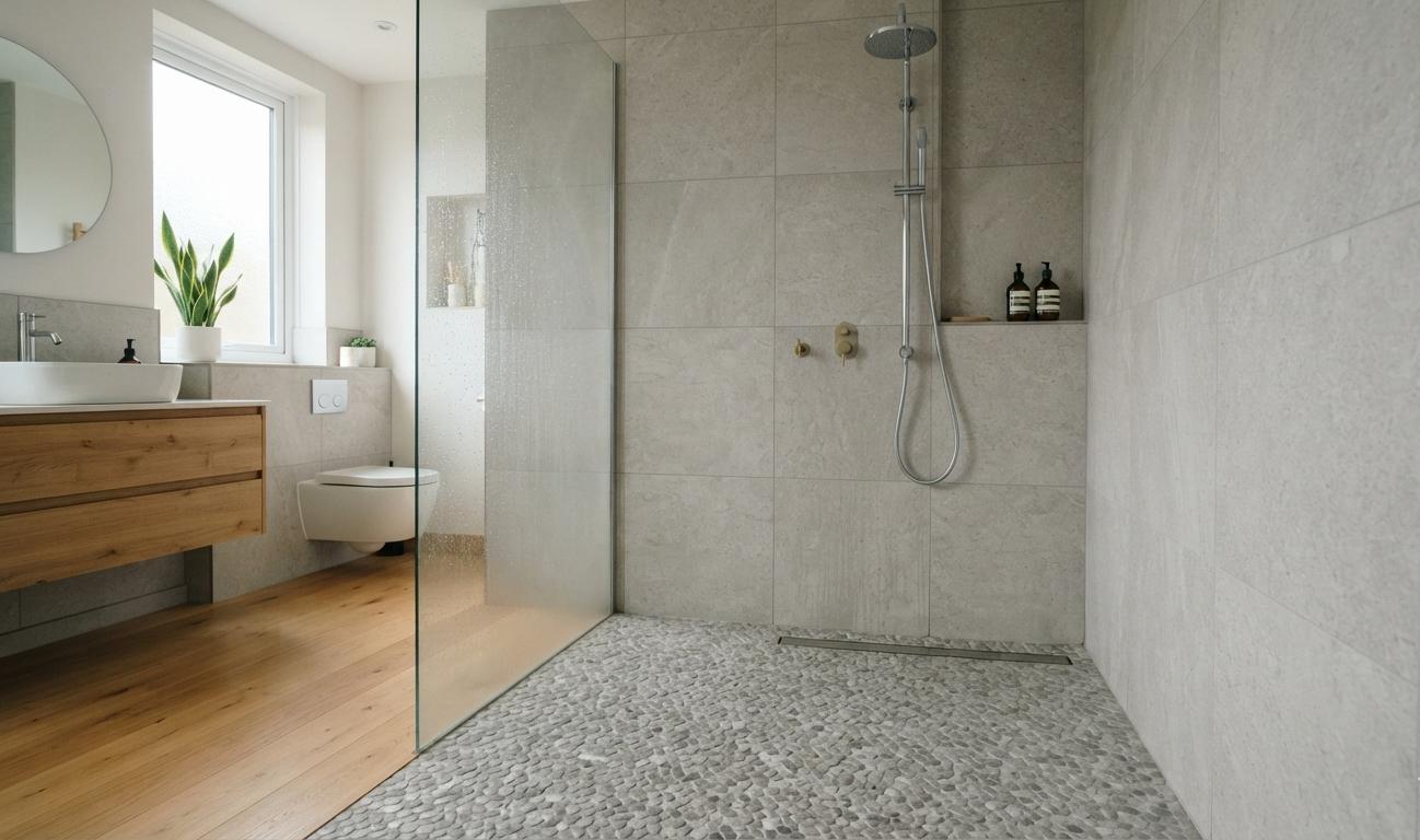 Douche italienne sans paroi