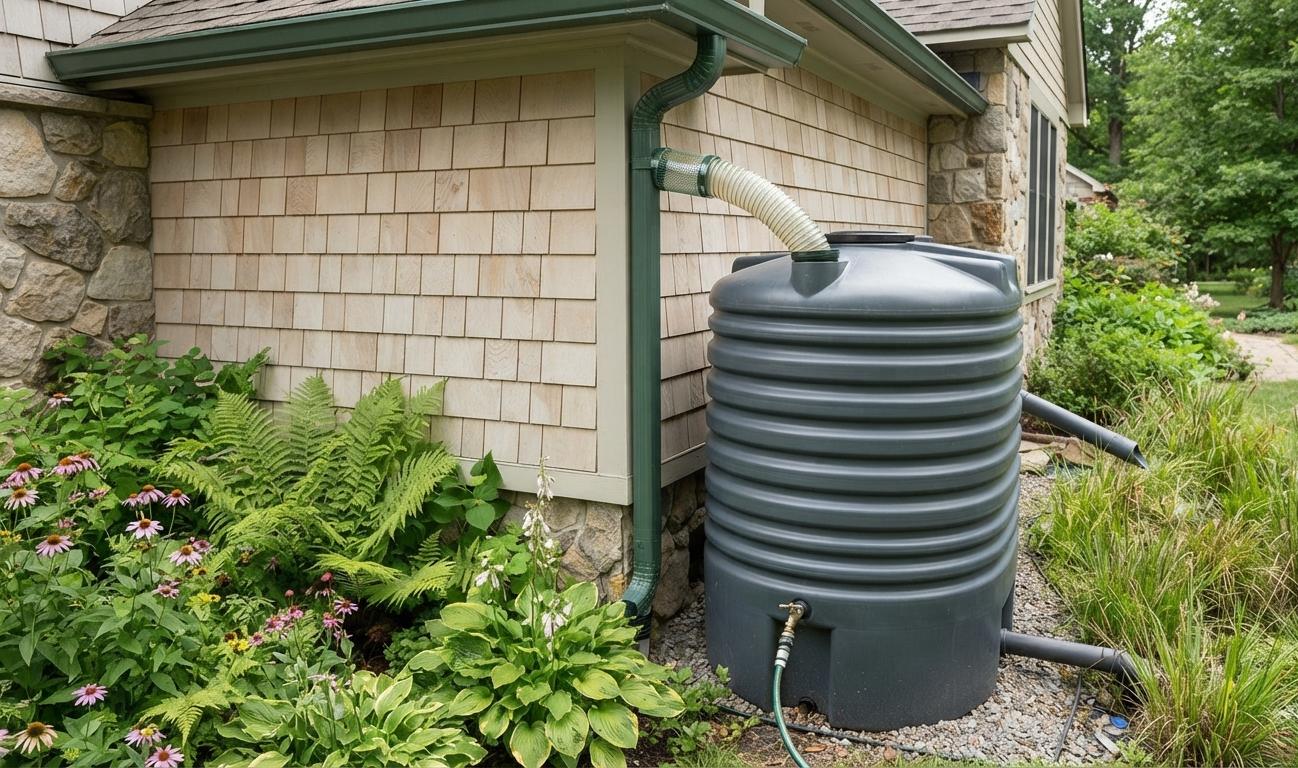 Raccorder vos gouttières à un récupérateur d'eau de pluie écologique 