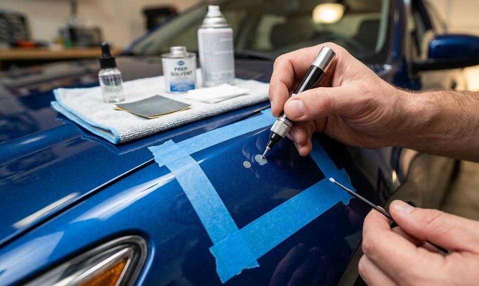 Réussir une retouche peinture auto au stylo sans bavures 
