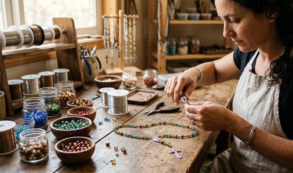 S'initier à la fabrication artisanale de chapelets de perles 